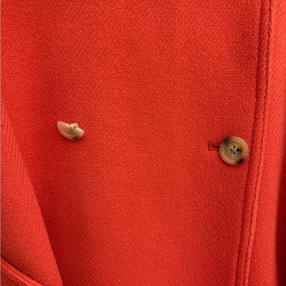 J. Crew Stadium Cloth by Nello Gori Wool blend Orange Double Breasted Coat - Picture 9 of 10